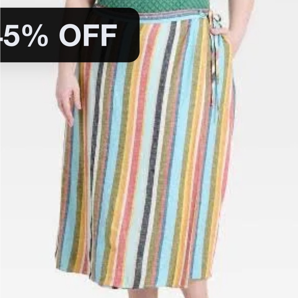 A New Day Striped Multicolor Cotton Throw - Light Blue, Coral, Mustard